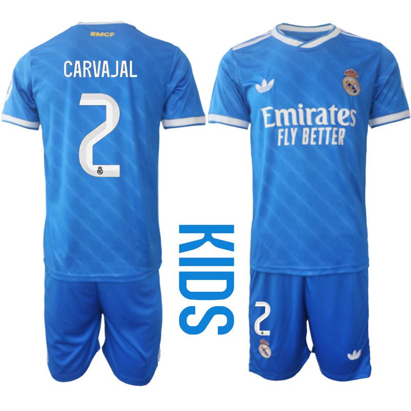 Youth 2025-2026 Club Real Madrid away blue #2 Soccer Jersey